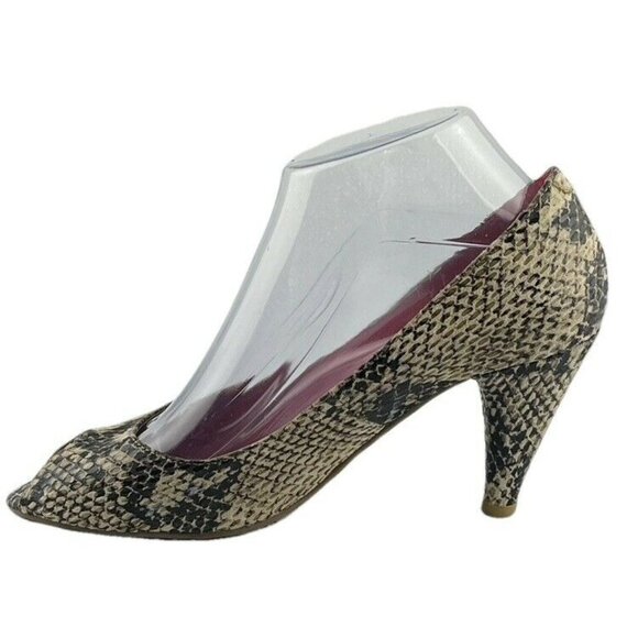 Jeffrey Campbell Snake Print Peep Toe Heels Size 7.5 - Picture 8 of 9
